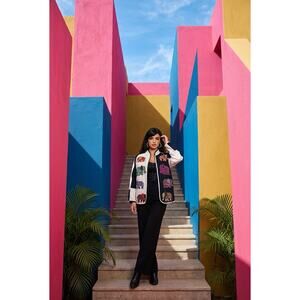 Yak Magic Elephant Embroidered Jacket Size Small Boho Festival Nepal Artisan